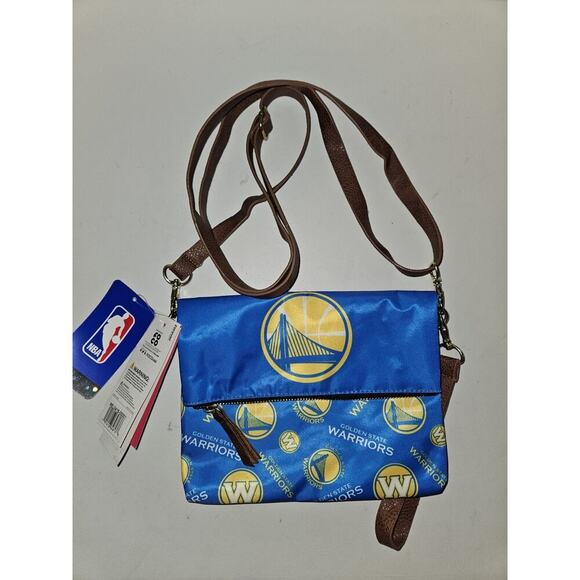 NWT! FOCO NBA Golden State Warriors Womens Repeat Logo Crossbody Wristlet - Picture 4 of 13